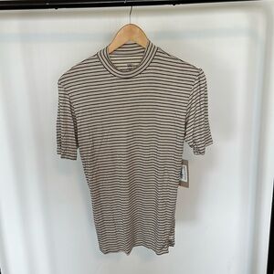 Albion Puff Sleeve Tee, Stone & Black Stripe